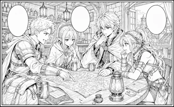 Uploaded manga page before colorization