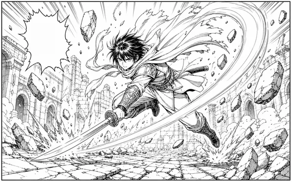Uploaded manga page before colorization